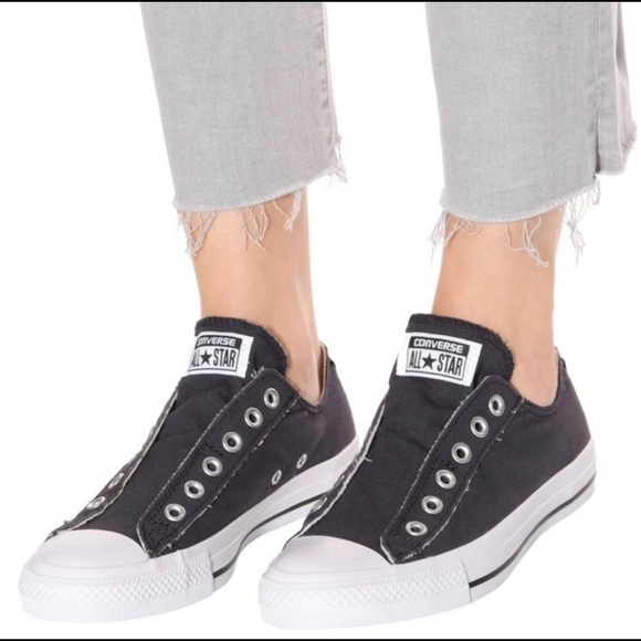 navy laceless converse